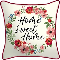 Floral Home Sweet Home Outdoor Pillow