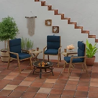 Indigo Canvas French Edge Outdoor Chair Cushion