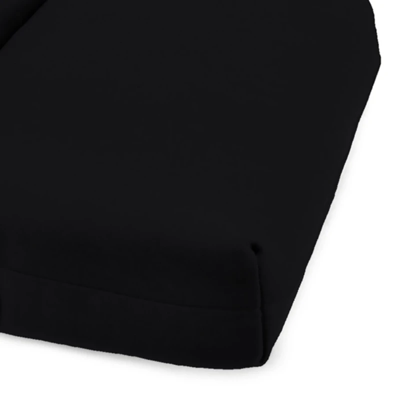 Black Canvas French Edge Outdoor Chaise Cushion