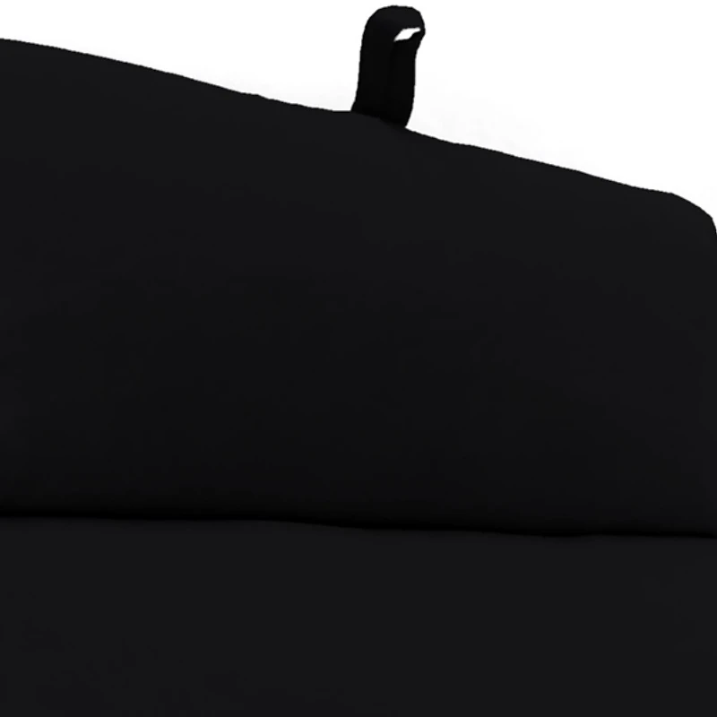 Black Canvas French Edge Outdoor Chaise Cushion