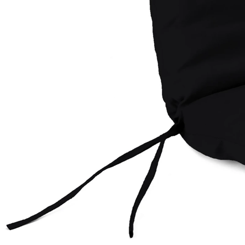 Black Canvas French Edge Outdoor Chaise Cushion