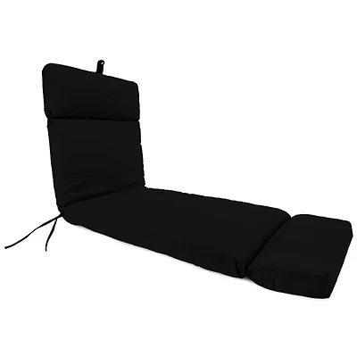Black Canvas French Edge Outdoor Chaise Cushion