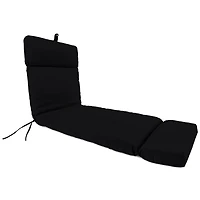 Black Canvas French Edge Outdoor Chaise Cushion