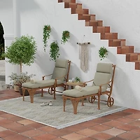 Taupe Canvas French Edge Outdoor Chaise Cushion