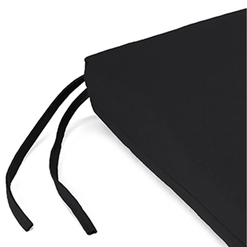 Black French Edge Outdoor Chair Cushions, Set of 2
