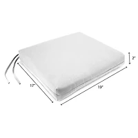 Black French Edge Outdoor Chair Cushions, Set of 2