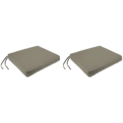 Taupe French Edge Outdoor Chair Cushions, Set of 2