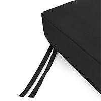 Solid Black Outdoor Settee Cushion