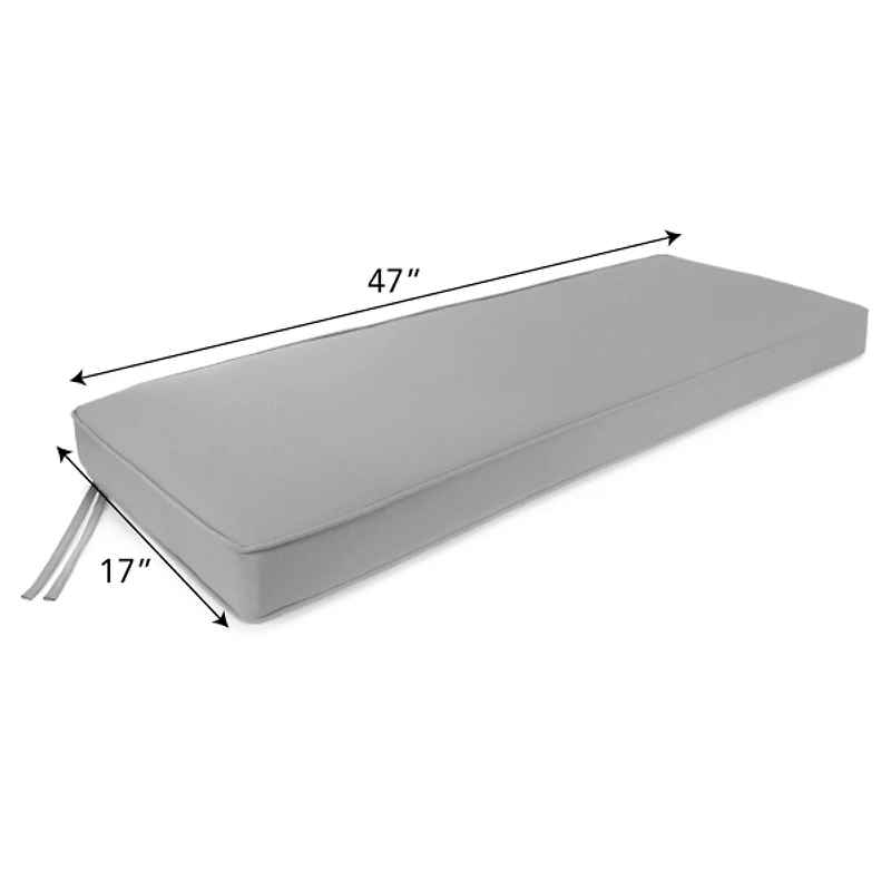 Solid Black Outdoor Settee Cushion