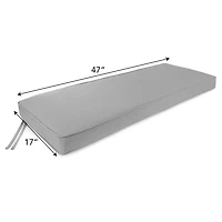 Solid Black Outdoor Settee Cushion