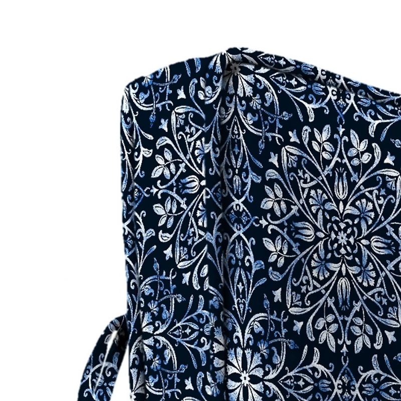 Navy Medallion Outdoor Deep Seat Cushion