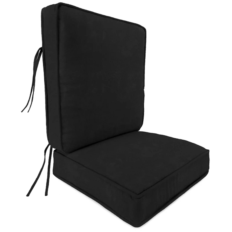 Solid Black Outdoor Deep Seat Cushion