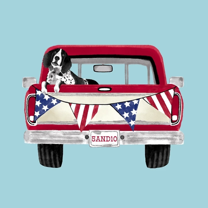 Dog in Truck and Plaid Outdoor Pillows, Set of 2