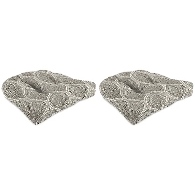 Brown Medallion Outdoor Chair Cushions, Set of 2