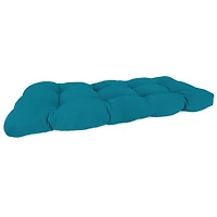 Turquoise Tufted Canvas Outdoor Bench Cushion