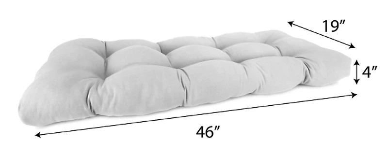 Beige Tufted Canvas Outdoor Bench Cushion