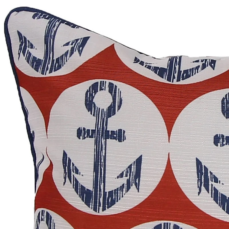 Blue Nautical Anchors Pillow