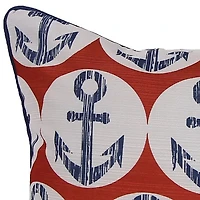 Blue Nautical Anchors Pillow