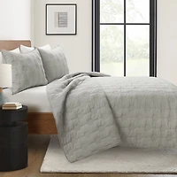Gray Hexagon Honeycomb 3-pc. Cali King Quilt Set