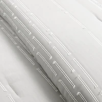 Gray Clipped Stripe 3-pc. Cali King Comforter Set