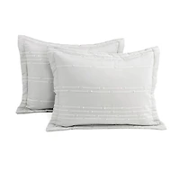 Gray Clipped Stripe 3-pc. Cali King Comforter Set