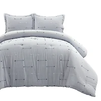 Gray Clip Jacquard 3-pc. Full/Queen Comforter Set