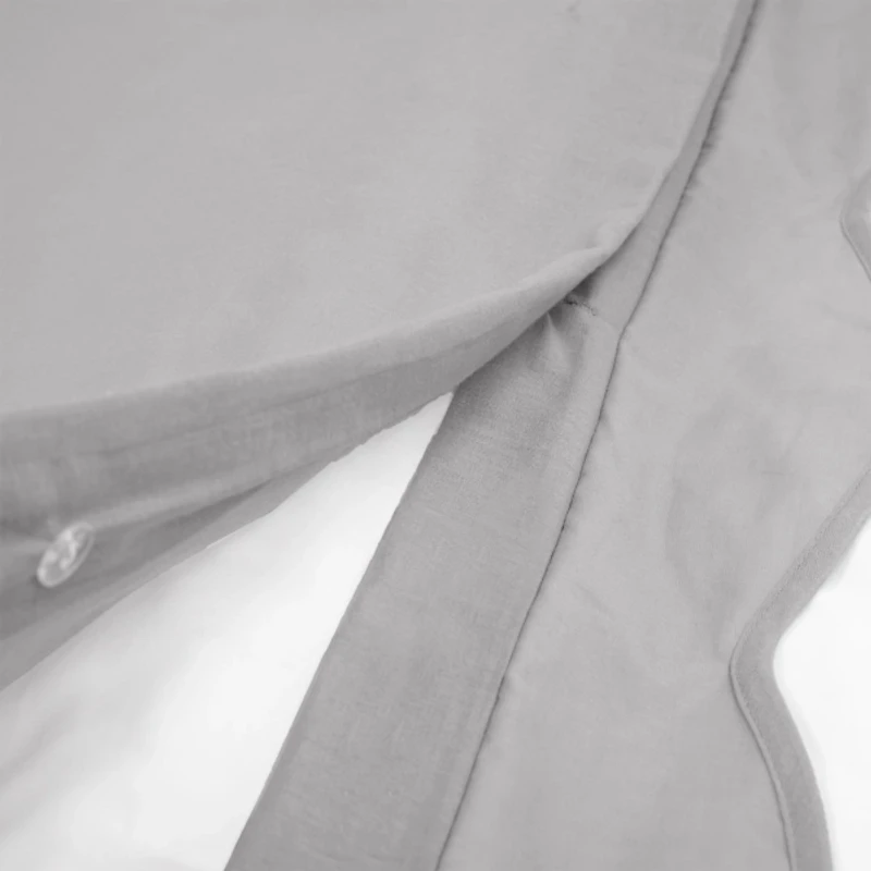 Gray Scallop Edge 3-pc. Full/Queen Duvet Cover Set