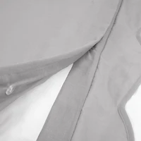 Gray Scallop Edge 3-pc. Full/Queen Duvet Cover Set