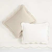 Tan Scallop Edge 3-pc. Full/Queen Duvet Cover Set