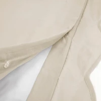 Tan Scallop Edge 3-pc. Full/Queen Duvet Cover Set