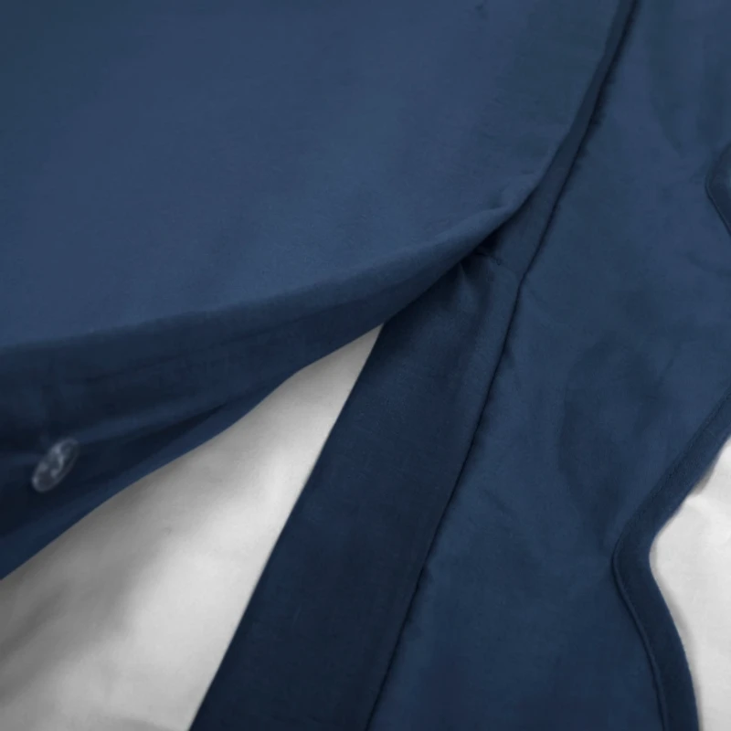 Navy Scallop Edge 3-pc. Full/Queen Duvet Cover Set