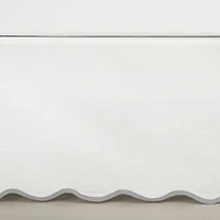 White Gray Scalloped Coastal Queen Bed Skirt