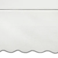 White Gray Scalloped Coastal Queen Bed Skirt