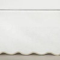White Neutral Scalloped Coastal Queen Bed Skirt