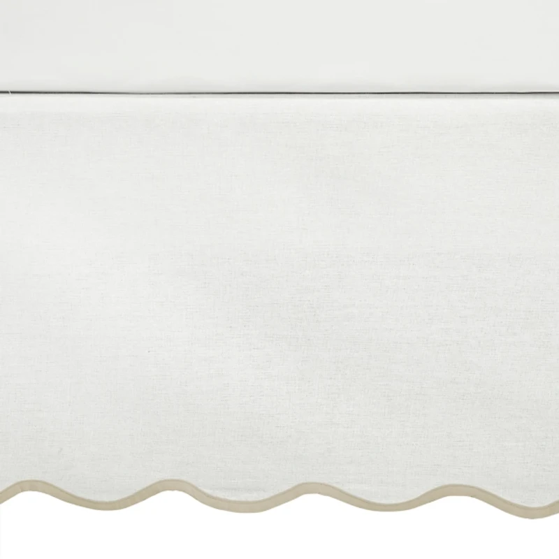 White Neutral Scalloped Coastal King Bed Skirt