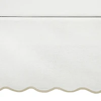 White Neutral Scalloped Coastal King Bed Skirt