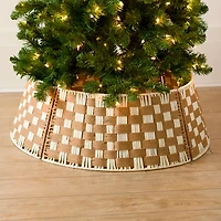 Neutral Checkered Christmas Tree Collar, 26 in.