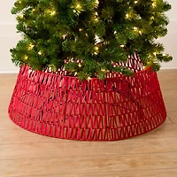 Red Woven Seagrass Christmas Tree Collar