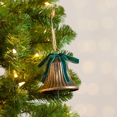 Metal Bell with Velvet Bow Ornament