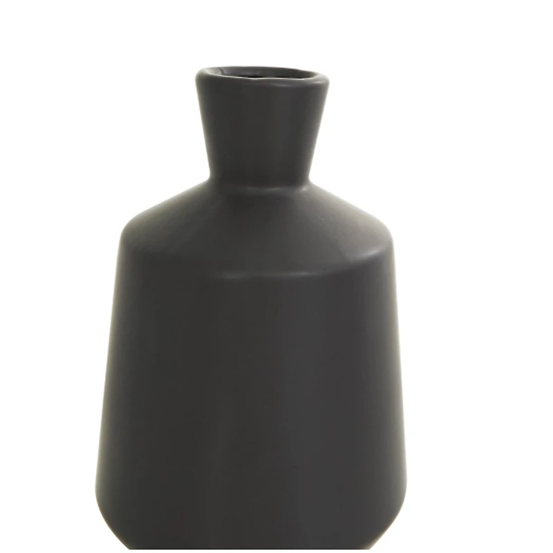Black Ceramic Contemporary Vases, Set of 3