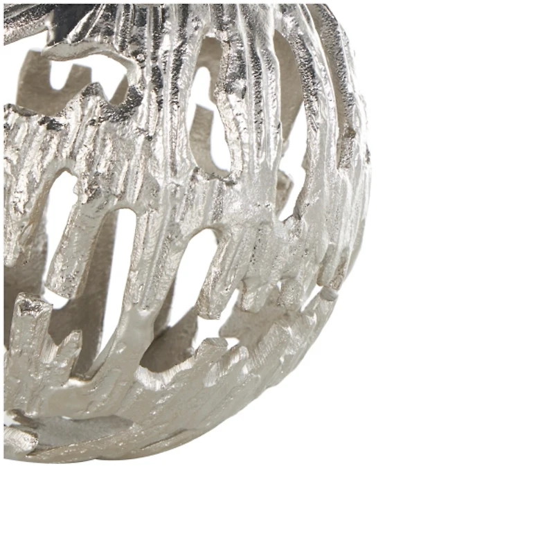 Silver Cut-Out Metal Orbs, Set of 3