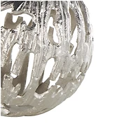 Silver Cut-Out Metal Orbs, Set of 3