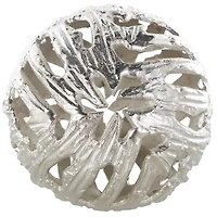 Silver Cut-Out Metal Orbs, Set of 3