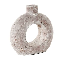 White Terracotta Circular Vase