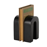 Black Marble Arched Bookends, Set of 2