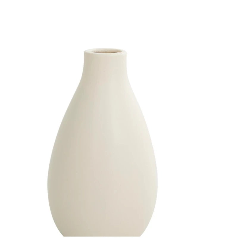 White Minimalist Ceramic Vases, Set of 3