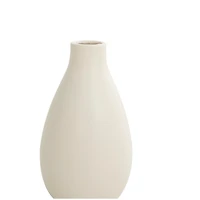 White Minimalist Ceramic Vases, Set of 3