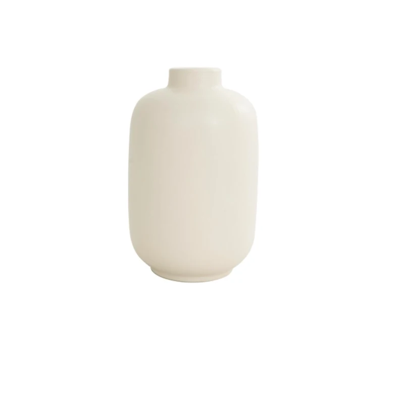 White Minimalist Ceramic Vases, Set of 3