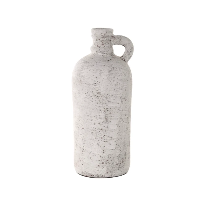 Distressed Cream Terracotta Jug Vase