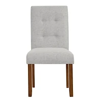 Gray Tufted Dining Chairs, Set of 2